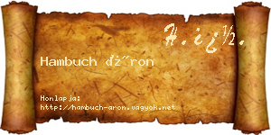 Hambuch Áron névjegykártya
