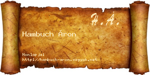 Hambuch Áron névjegykártya